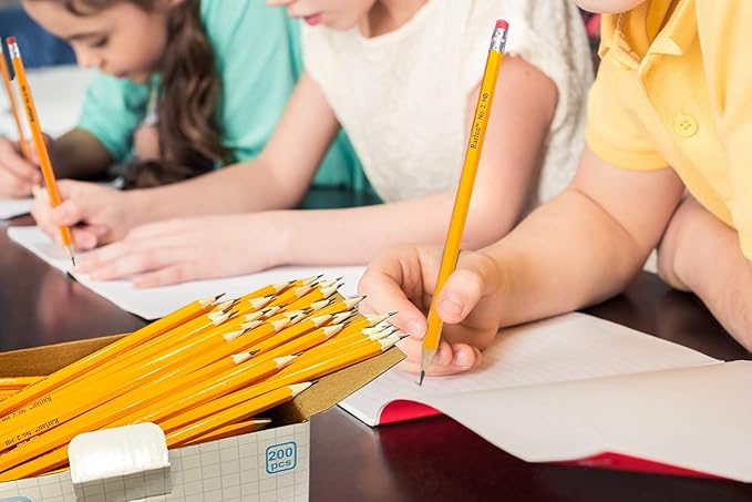 Wood-Cased #2 HB Pencils, Pre-sharpened, 200 Count Bulk Pack