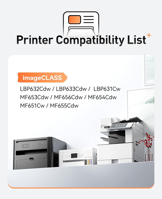 067H 067 Toner Cartridge Set 4-Pack MF656Cdw MF654Cdw High Capacity Black Cyan Magenta Yellow Compatible for Canon 067 067H Works for Color imageCLASS LBP632Cdw LBP633Cdw MF652Cdw MF653Cdw Printer Ink