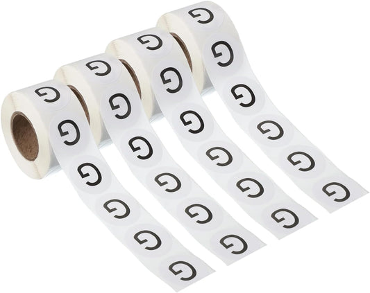 PATIKIL 1" Letter G Stickers, 4 Rolls Self-Adhesive Alphabet Round Circle Dots Labels for Organization Storage Inventory Boxes Scrapbook Craft 2000 Pcs Total