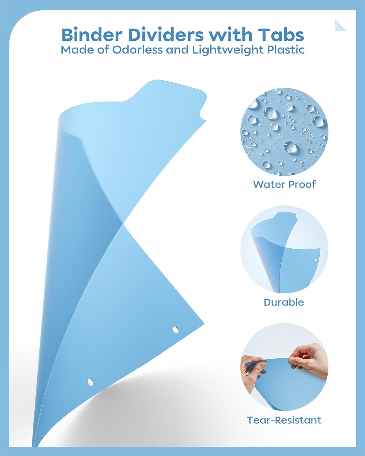 8 Tab Binder Dividers for 3 Ring Binder, 4 Set/32 Count, Thicken, Write & Erase Reusable Waterproof Plastic Binders for School & Office Files, Extra 80 Labels