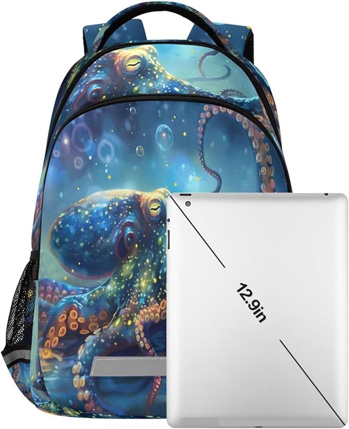 Octopus Galaxy Backpack for Boys Girls Elementary School Bag Kids Bookbag Travel Rucksack