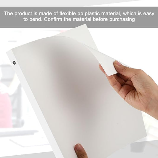 Henoyso 36 Pcs 3 Ring Binder 1/2'' Round Fits Letter Size 8. 5'' x 11'' Paper Plastic Flexible Binder Holds 100 Sheets with 1 Pockets Versatile Organizer for Office Home School (White)