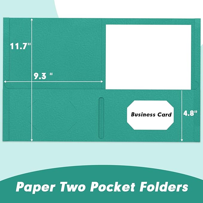 Two Pocket Folders, RAZCC 125 Pack 2 Pocket Folders Fit Letter Size Paper, Paper Folders with Pockets for School Office Business Home, Assorted 5 Colors