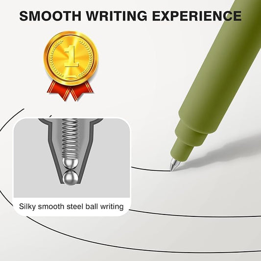 TINNIVI Gel Pens, 6 Pack 0.7mm Fine Point Black Ink Pens with 6 Refills, Quick Dry & No Smear, Smooth Writing Pens for Journaling, School, Office Supplies, Gifts for Women and Men