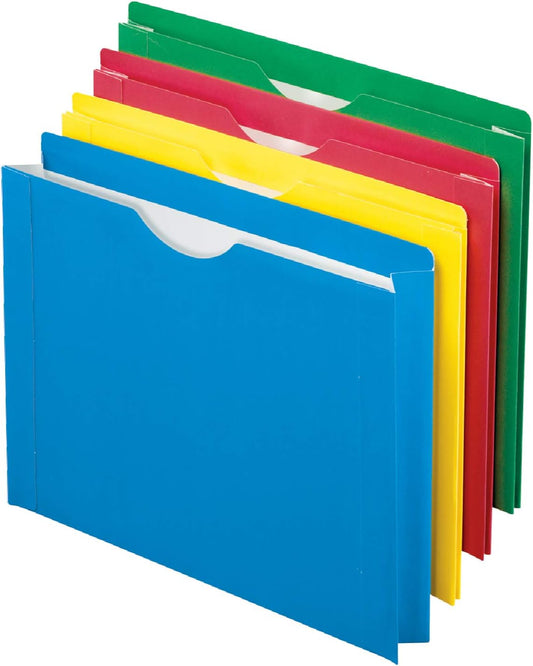 Pendaflex Color Reinforced File Jacket, 2-Inch Expanding Jacket, Letter Size, Assorted Colors, 8 Pack (12003EE)