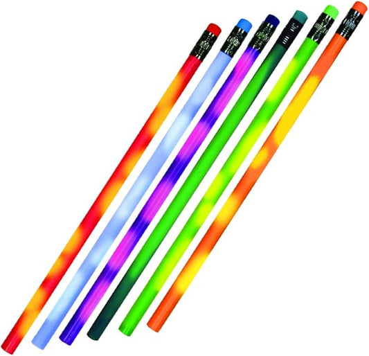 Color Changing Mood Pencil with Eraser - Graphite Pencil - Made of quality wood, Set of 24, Assorted Colors - MADE IN USA