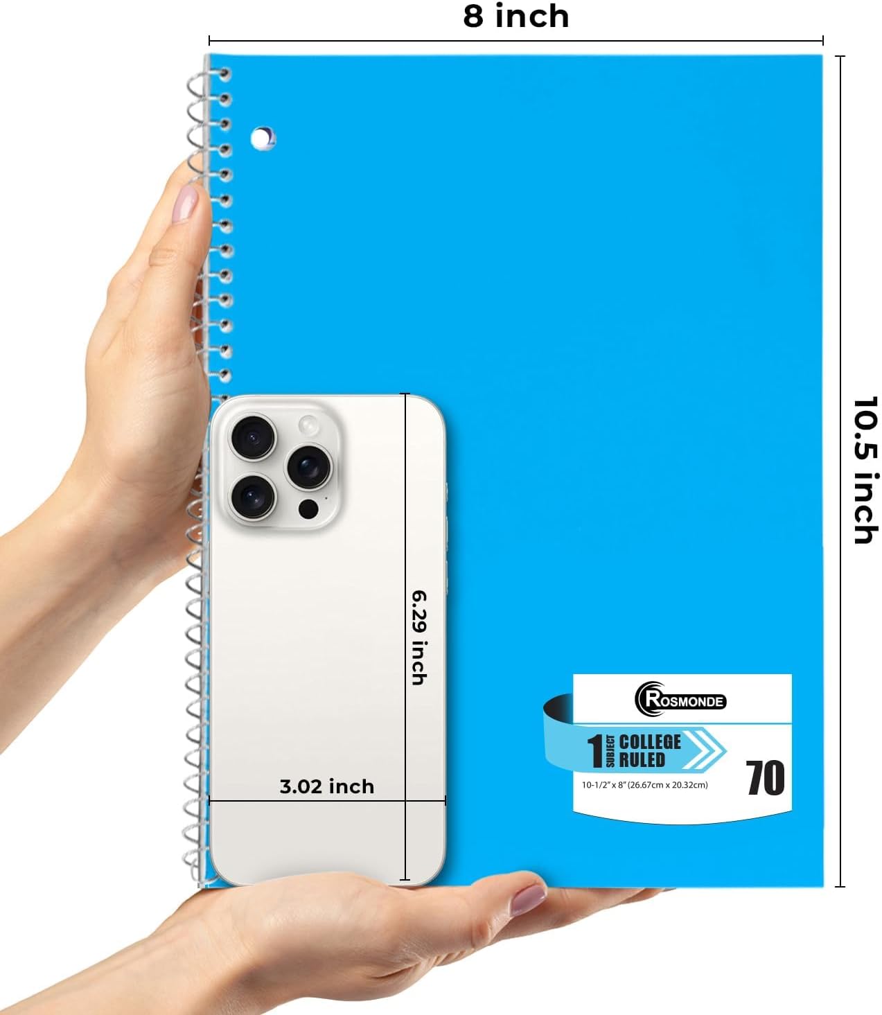 5000 Packs (Pallet) 1 Subject Notebooks, Spiral Notebook Bulk, College Ruled, 70 Sheets (140 pages), 8 x 10-1/2", Bulk Spiral Notebooks for School Districts & Office, 4-7 Days Transit