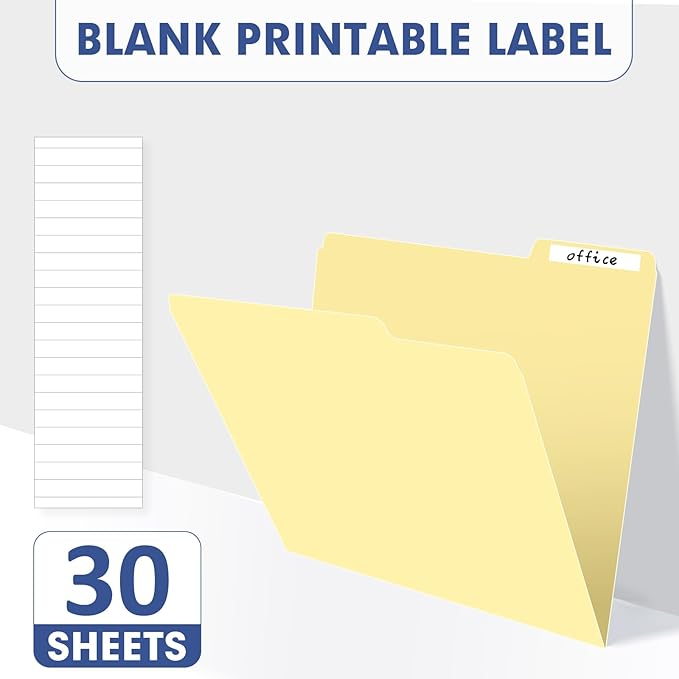 File Folder, PANDRI 30 Pack File Folder, 1/3 Cut Tab, Letter Size, Filing Folder for Office School Business, Manila