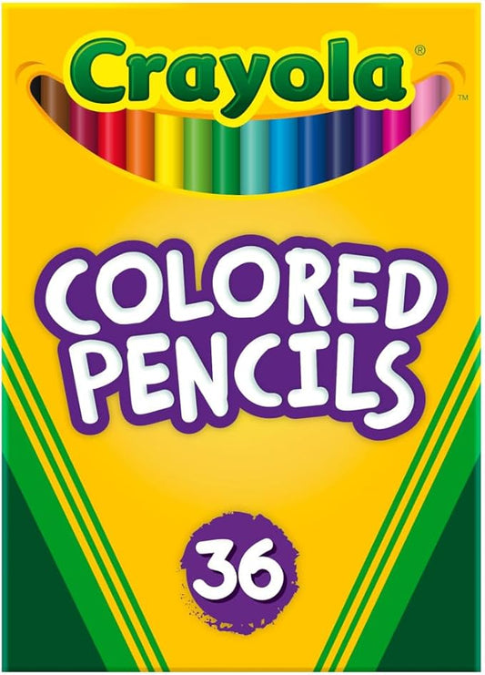 Crayola Colored Pencils (36ct), Kids Pencil Set, Back to School Essentials, Must Have Classroom Supplies for Kids, Pre-Sharpened Coloring Book Pencils, 3+