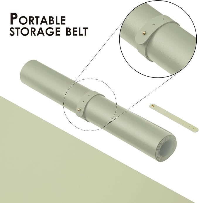 HOMIEAZICOZI Leather Desk Mat - Non-Slip PU Pad for Office and Home Organization Accessories Ideal Large Mouse Mats on Top of Desks (Light Green,36''x 17'') (DPD-LG-L)