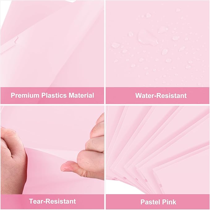 SUIN Plastic Project-Folders with 2 Pockets & 3 Prong, Bulk Pack Project File-Folder for US Letter Size Papers, Ideal for School & Office, Assorted Pastel Colors (Pastel Pink - 12 Packs)