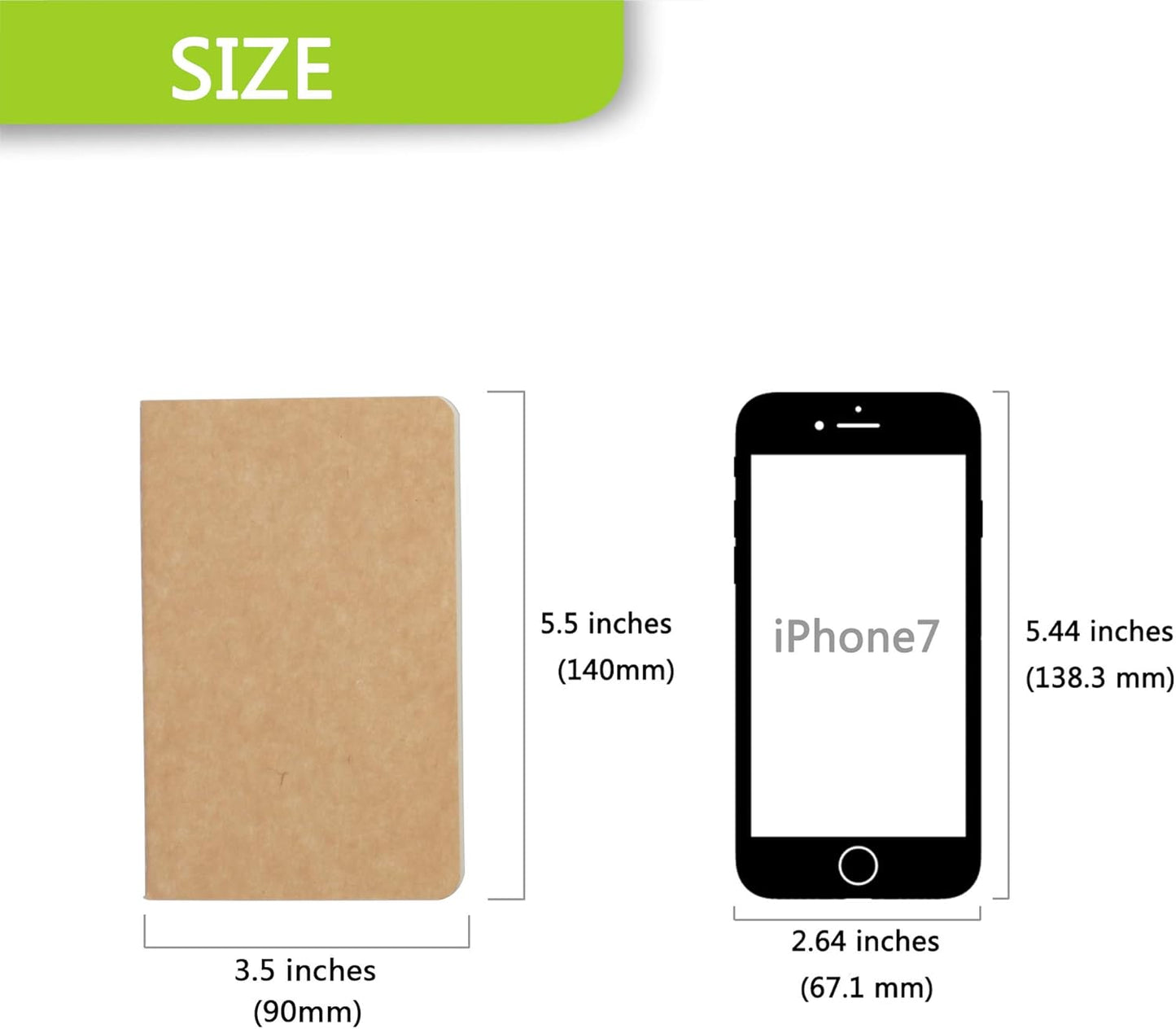 TWONE Pocket Notebook, 6 Pack Softcover Mini Notebooks 3.5" x 5.5" Kraft Brown Notebook Small Memo Notepad for Men Women Kids Traveler Author, 30 Sheets,60 Lined Pages