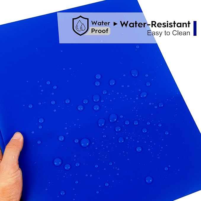 2-Pocket Folders with 3 Prongs,12-Pack Plastic Folders with Pockets and Prong Holds Letter Size Paper, Plastic Pockets Folder for School, Office and Home, Blue