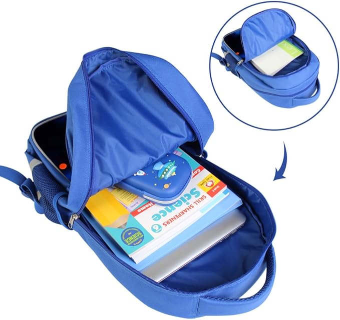 Kids Backpack, 3D Reflective Cartoon, 600D Polyester & Dual Zippers, 17" Bookbag with Ergonomic Design for boys & girls age 6-18, Octopus Space Style for school Children Kids