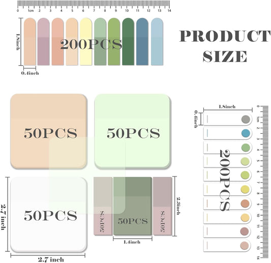 BAYTORY 700 Sheets Pastel Transparent Sticky Notes, Clear Waterproof 3 x 3 inch See Through Memo Pad, Self-Adhesive Translucent Writable Index Tabs for Annotating Books, Study Stationary Supplies