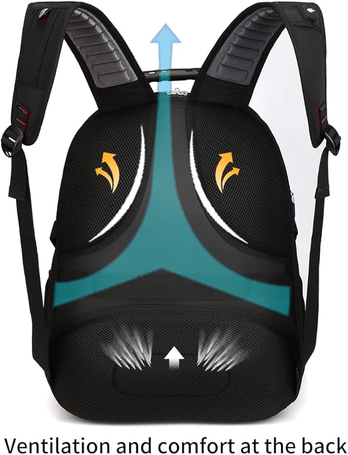 SHRRADOO Extra Large 50L Travel Laptop Backpack with USB Charging Port, College High School Backpack Airline Approved Business Work Bag Fit 17 Inch Laptops for Men Women,Red