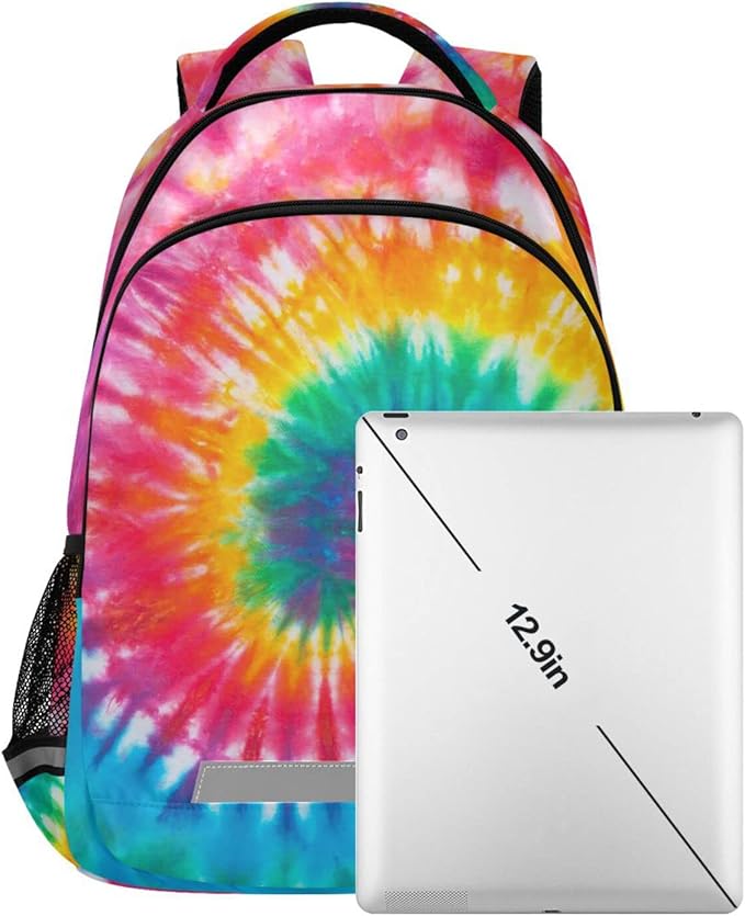 Tie Dye Rainbow Kids Backpack Girls Boys Elementary School Bookbag Travel Rucksack Laptop Bag