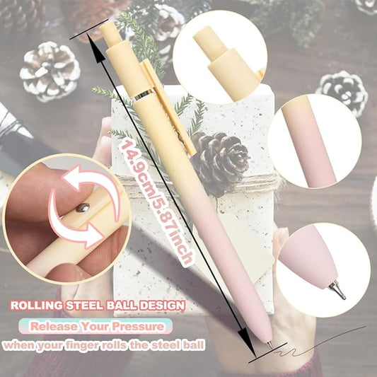 ELANE 5 Pcs Colorful Gel Pens,0.5mm Fine Point Quick Dry Black Ink Pen for Journaling Note Taking Writing, High-End Series Pens for Gifts for Doctor Nurse Teacher Students(morandi gradient)