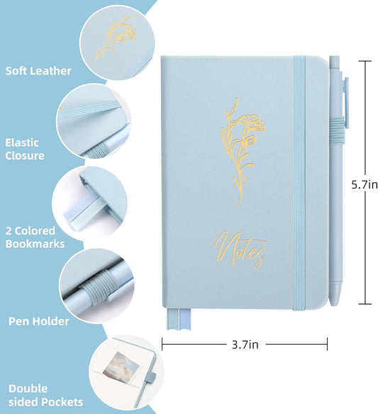 3 Pack Pocket Journaling Notebooks, A6 Small Notebook For Note Taking Journaling Notebooks Journals For Writing Mini Note Pads With Pen Holder 120 Pages 100 GSM Thick Paper