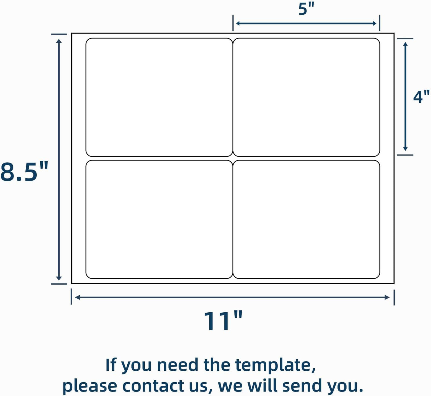 500 Sheets 2000 Labels 4"x5" 4 Up Shipping Address Labels for Laser & Inkjet Printers, Permanent Adhesive 4 per Page Shipping Stickers