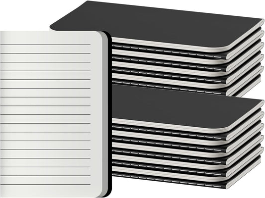 Lined Pocket Notebooks, 20 Pack Small Notebook Bulk, 3.5x5.5 inch, A6 Size Thick 80GSM College Ruled Paper, Black Cover Mini Journal for Men, Women, Journaling & Business Notes