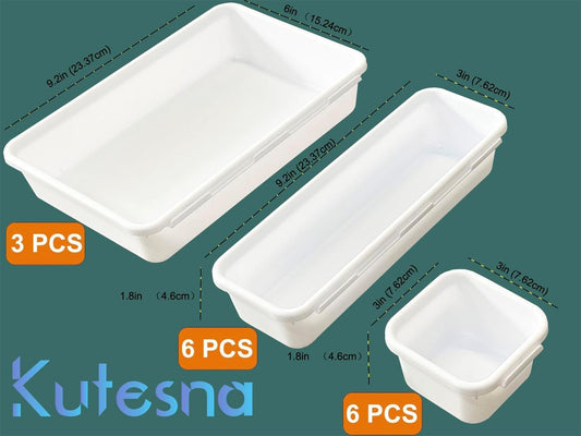 15 PCS Interlocking Desk Drawer Organizer Separator for Office,Bathroom,Kitchen,Makeup（White）