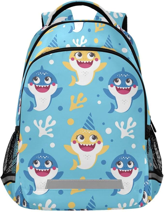Cute Shark Backpack for Boys Girls Elementary School Bag Kids Bookbag Travel Rucksack