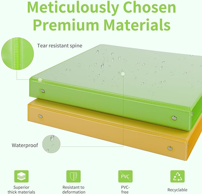 1-inch 3 Ring Binder with 2 Inside Pockets, 1'' Basic Binders Holds US Letter Size 8.5'' x 11'' Paper - Versatile Binders for Office, School and Home Use (Pack of 12, Assorted Color)