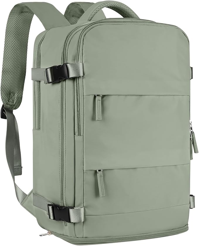 Large Travel Backpack For Women Men Airline Approved Carry On Backpack Flight Approved Waterproof Sports Luggage Backpack Casual Daypack Small Hiking Backpacks Grey Green