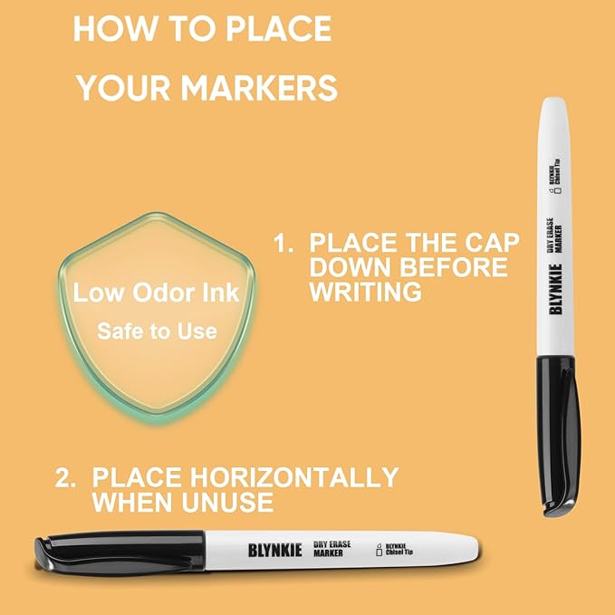 Dry Erase Markers Bulk Pack of 102 Chisel Tip Black Whiteboard Markers, Low Odor Suitable for School Office and Home