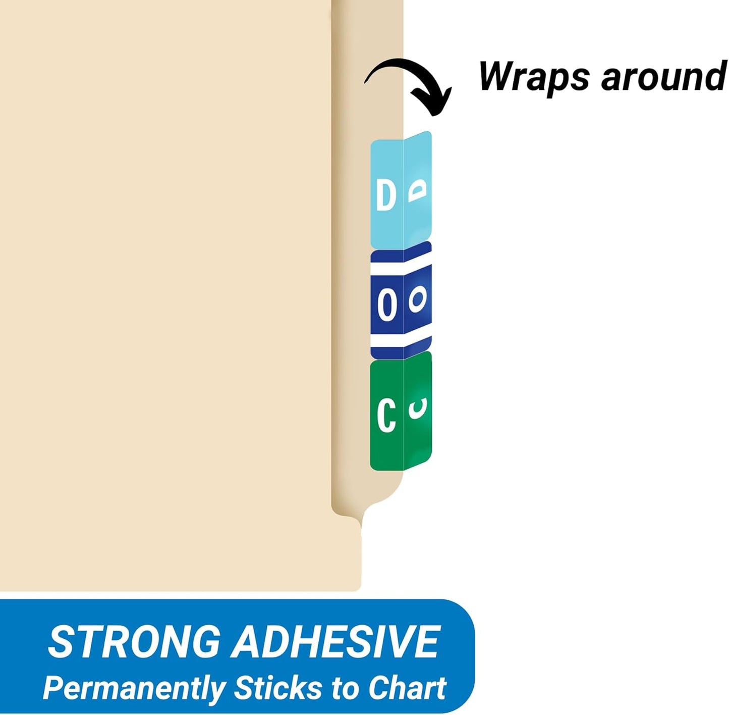 Doctor Stuff - File Folder Labels, Alphabet Letter C, Compatible with Smead Alpha Z Acc/ACCS - SMSM Series Alpha Stickers Dark Green, 1-5/8" x 1”, 250/Roll