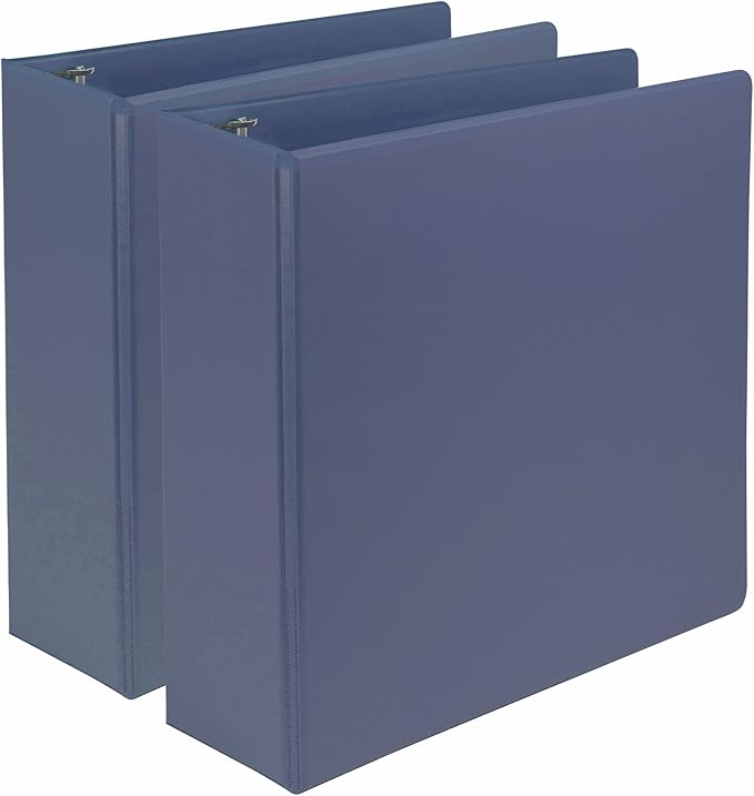 Samsill Earth's Choice, 3-Inch Durable D-Ring View Binder 2 Pack, USDA Certified Biobased, Eco-Friendly, Indigo Blue