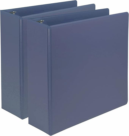 Samsill Earth's Choice, 3-Inch Durable D-Ring View Binder 2 Pack, USDA Certified Biobased, Eco-Friendly, Indigo Blue