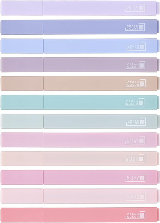 12 Packs Aesthetic Highlighters, Assorted Colors With Soft Chisel Tip,No Bleed Bible Highlighter Pastel, Cute Highlighters