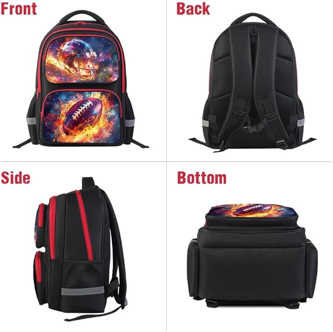 Kids Backpack for School - 17 Inch 3D Reflective Cartoon Bookbag with Dual Zippers, Ergonomic Design for Boys & Girls Ages 6-18 | Durable 600D Polyester Children's Backpack