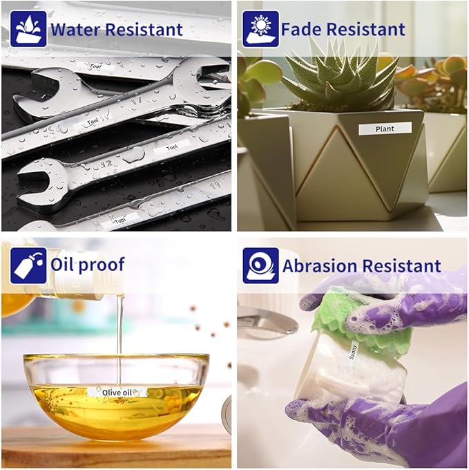 6-Pack Compatible Dymo 1/4 Inch 43613 D1 Label Tape Black on White 6mm Label Maker Refills S0720780 for DYMO LabelManager 160 280 360D 420P 450, 1/4 in x 23 Ft