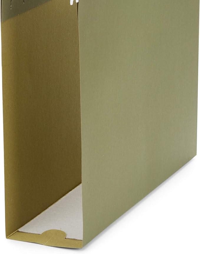 Blue Summit Supplies Extra Capacity Hanging File Folders, 25 Reinforced Hang Folders, Heavy Duty 4 Inch Expansion, Designed for Bulky Files and Charts, Letter Size, Standard Green, 25 Pack