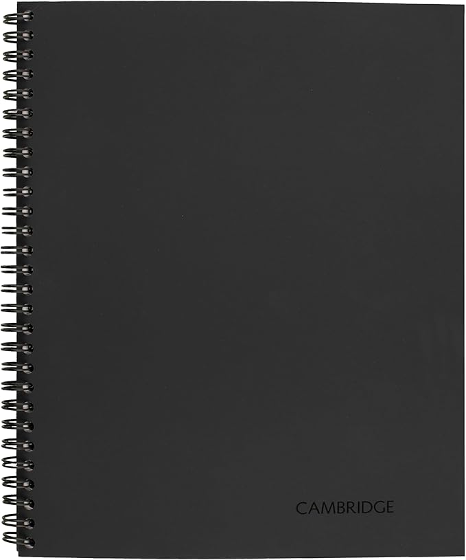 Cambridge Notebook, Business Notebook, 8-1/4" x 11", 80 Sheets, Legal Ruled, Flexible Cover, Wirebound, Gray (06062) (Pack of 12)