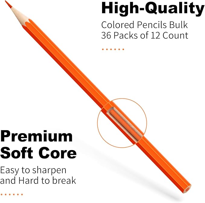 SpringFlower 432 Count Colored Pencils Bulk, 36 Pack Pre-Sharpened Coloring Pencils For Kids, Colored Pencil for Kids Teachers Classroom Essential, School Supplies for Teacher, Back to School Supplies