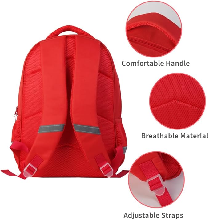 Kids Backpack, 3D Reflective Cartoon, 600D Polyester & Dual Zippers, 17" Bookbag with Ergonomic Design for boys & girls age 6-18, Fox Space Style for school Children Kids