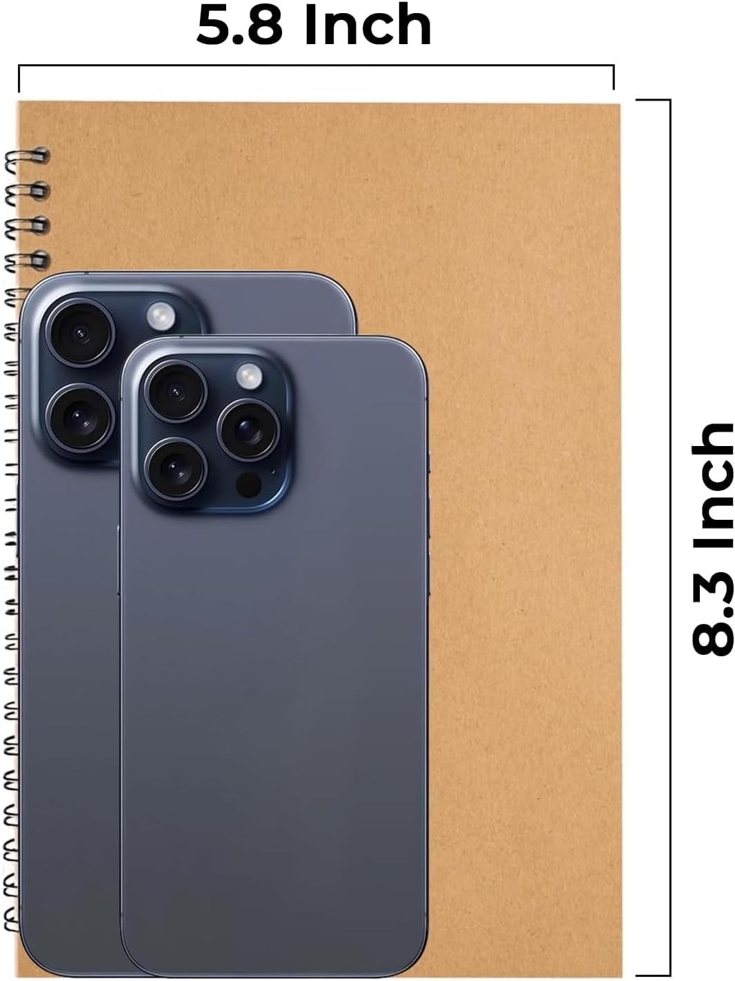 6 Pack Lined Journal Spiral Notebook College Ruled, 5.8 x 8.3, 120 Pages (60 Sheets), 100 GSM Thick Paper Notebooks, Daily Writing Journals for Men and Women, Work, Office & School Supplies