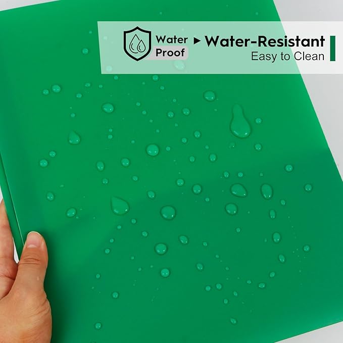 2-Pocket Folders with 3 Prongs,60-Pack Plastic Folders with Pockets and Prong Holds Letter Size Paper, Plastic Pockets Folder for School, Office and Home, Green