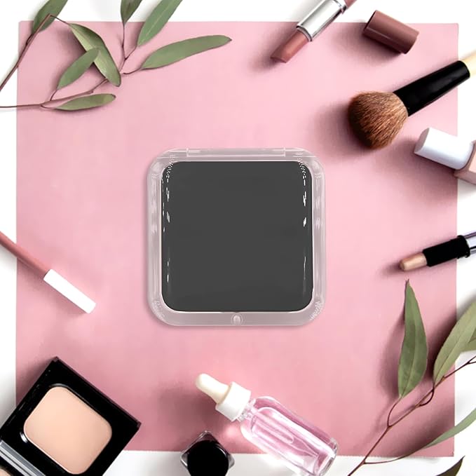 Compact Travel Small Magnifying Mirror - Snowflakes Pocket Mirror -1x/15x Magnification Cosmetic Mirrors Handheld Portable for Travel and Purses (Black)