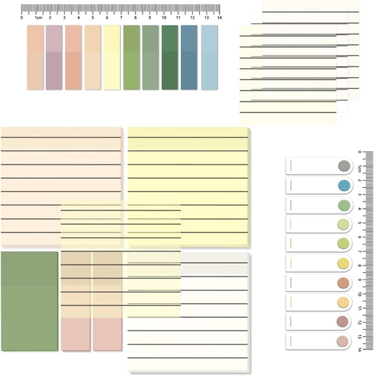BAYTORY 700 Sheets Transparent Sticky Notes with Lined, Clear Waterproof 3 x 3 inch See Through Memo Pad, Self-Adhesive Translucent Writable Index Tabs for Annotating Books, Study Supplies