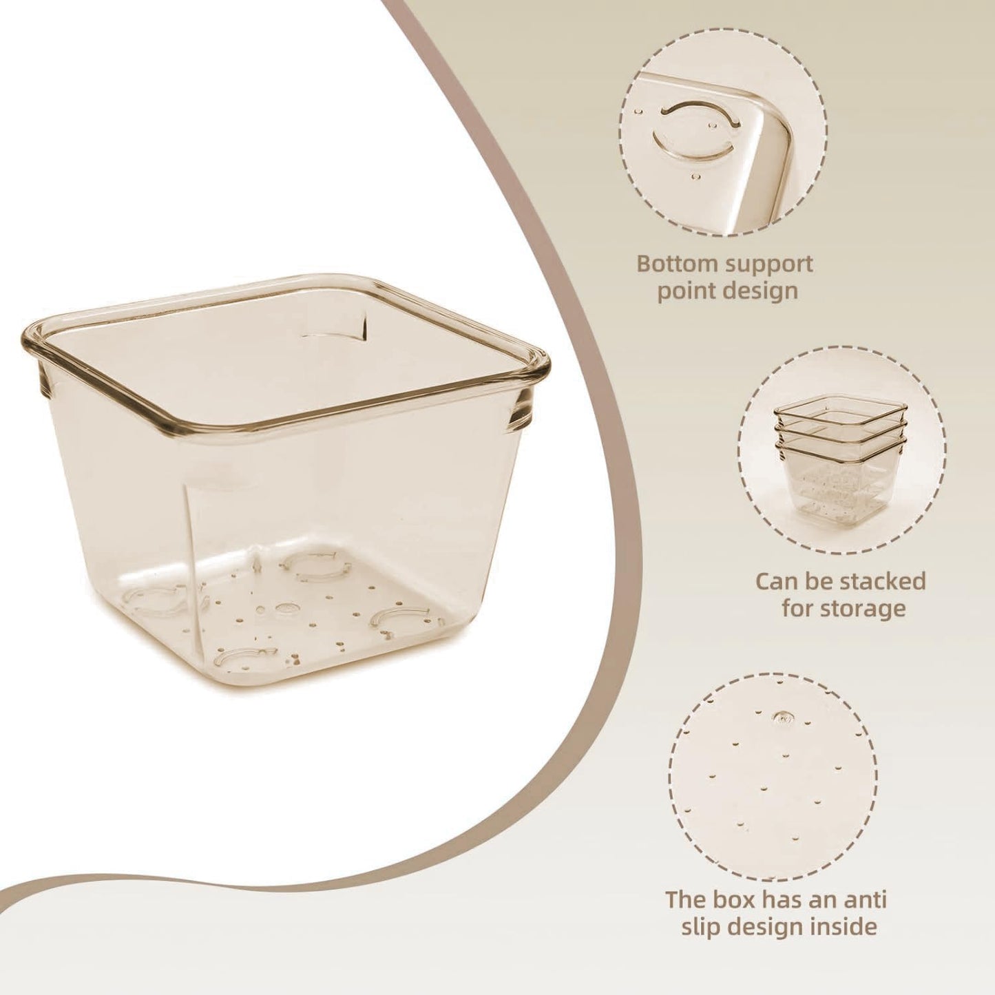 Kitchen Desk Drawer Organizers Storage for Office, Small Acrylic Vanity Trays Makeup Organizer for Drawer Bathroom Plastic Make up Organizers 25 Pcs Clear Champagne