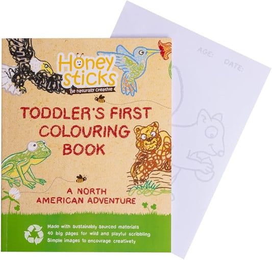 Honeysticks My First Coloring Book for Toddlers 1-3, Large Cute and Simple Images, 40 Pages, Fun and Educational Preschool Coloring Book for Kids Ages 2-4