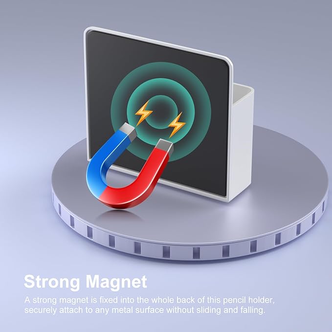 Magnetic Dry Erase Marker Holder, 2 Pack Magnetic Pen and Eraser Holder for Whiteboard,Magnet Pencil Cup Utility Storage Organizer for Office, Refrigerator, Whiteboard,Locker and Metal Cabinets