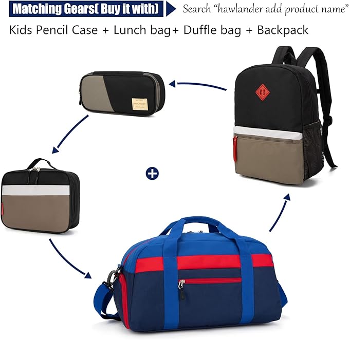 HawLander Little Kids Backpack for Boys Toddler School Bag Fits 3 to 6 years old, 15 inch, Black Grey