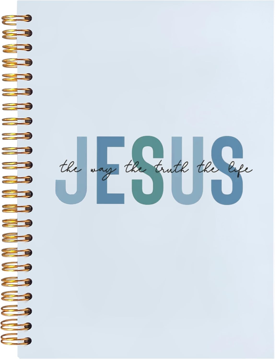 Boho Christian Notebook Journal, Christian Gifts for Women, Bible Notebooks for Note Taking, Bible Journaling Notebook, Jesus the Way the Truth the Life Hardcover Spiral Notebook 5.5x8.3 blue