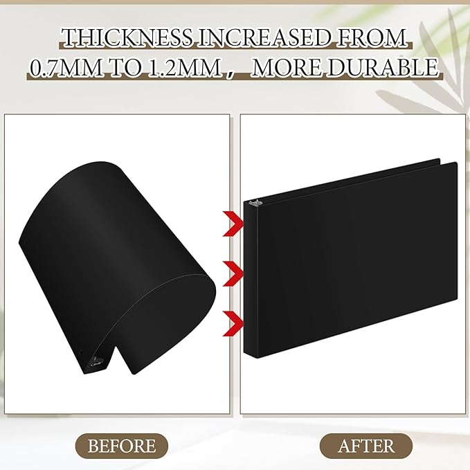 4 Pcs 11 x 17 Inch 3 Ring Binders 2 Inch Rings Heavy Duty View Plastic Flexible D Ring Binders Economy Holds 11" x 17" Paper for Artwork Blueprints, Office, Home, Work Places(Black)